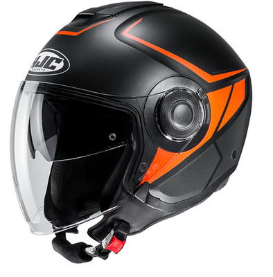 HJC I40 Jet Scooter Motorcycle Helmet Matt Black Orange