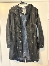 Joules Golightly Waterproof Packaway Dog Print Mid Length Raincoat Women  s US 2