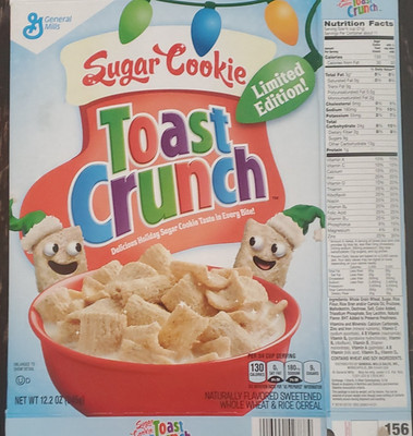 General Mills Sugar Cookie Toast Crunch Breakfast Cereal 12.2 oz Whole Grain