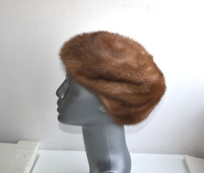 Vtg  Klaus Howahrde Mink Fur Pillbox Hat Beret One Size MCM Germany