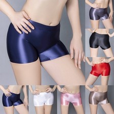 Breathable Womens Shorts Leggings Panties Satin Shiny Trunks Underwear