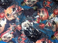 Exclusiver Druck auf Babycord:  Cowboys + Indianermotive, 140cm br,  € 12,00/m