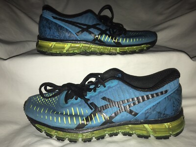 Asics Gel Quantum 360 Men s 7.5 Running Shoes Black/Electric/Blue EUC!