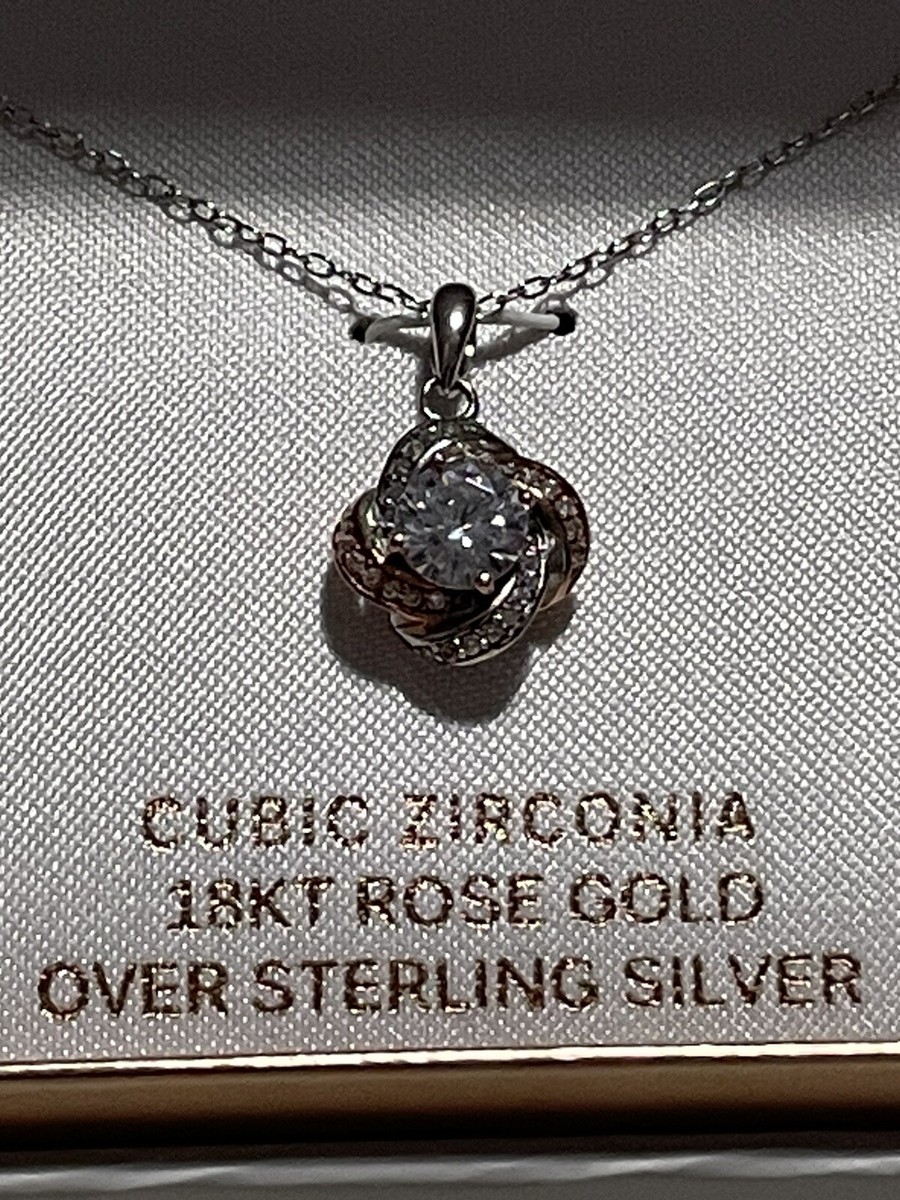 PRIMROSE 18KT ROSE GOLD OVER 925 STERLING SILVER NECKLACE 16-18