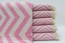 Asciugamano Turco, Asciugamano Design Zigzag, 36x70, Telo Mare, Pareo Rosa, Tovaglia, B