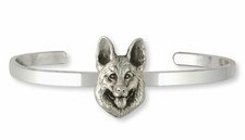 German Shepherd Bracelet Jewelry Sterling Silver Handmade Dog Bracelet GS23-CB