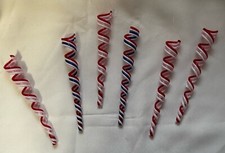 Red White Spiral Swirl Candy Cane Peppermint Ornaments Tree Decor Christmas 6 pc