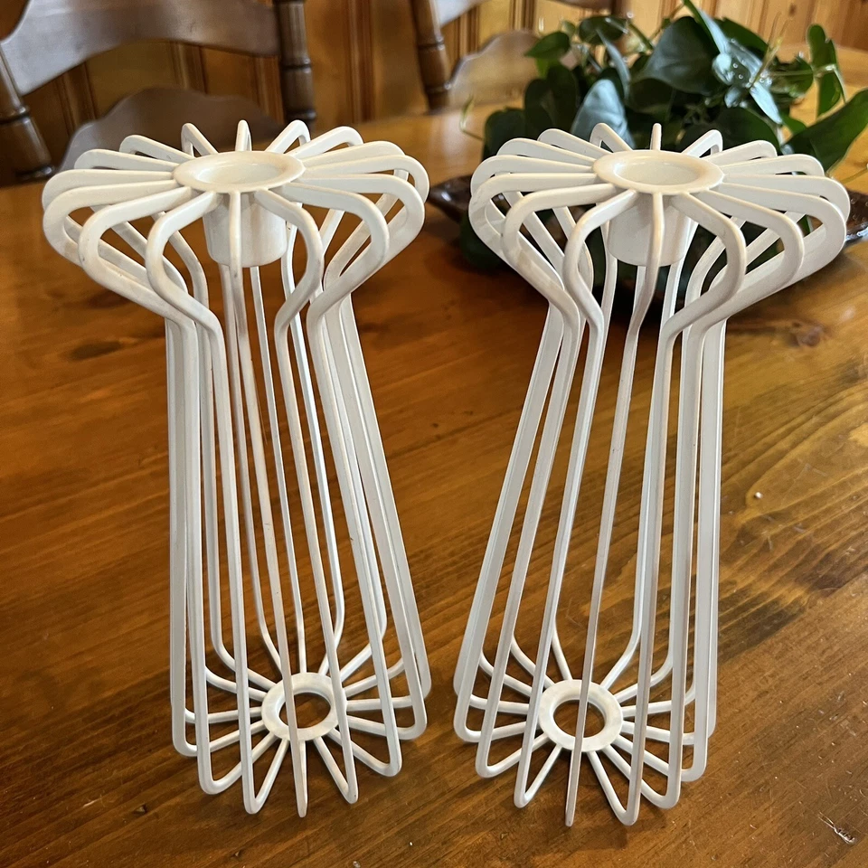 EHLEN JOHANSSON White Metal Wire Candle holders Scandinavian IKEA Vintage MCM - Image 2 of 4