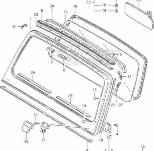 Suzuki Samurai Sierra Sj Samurai Windshield Front Frame Window Panel - Picture 3 of 4
