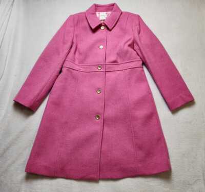 New women's J Crew Factory wool-blend lady day coat in Dusty Bloom Pink