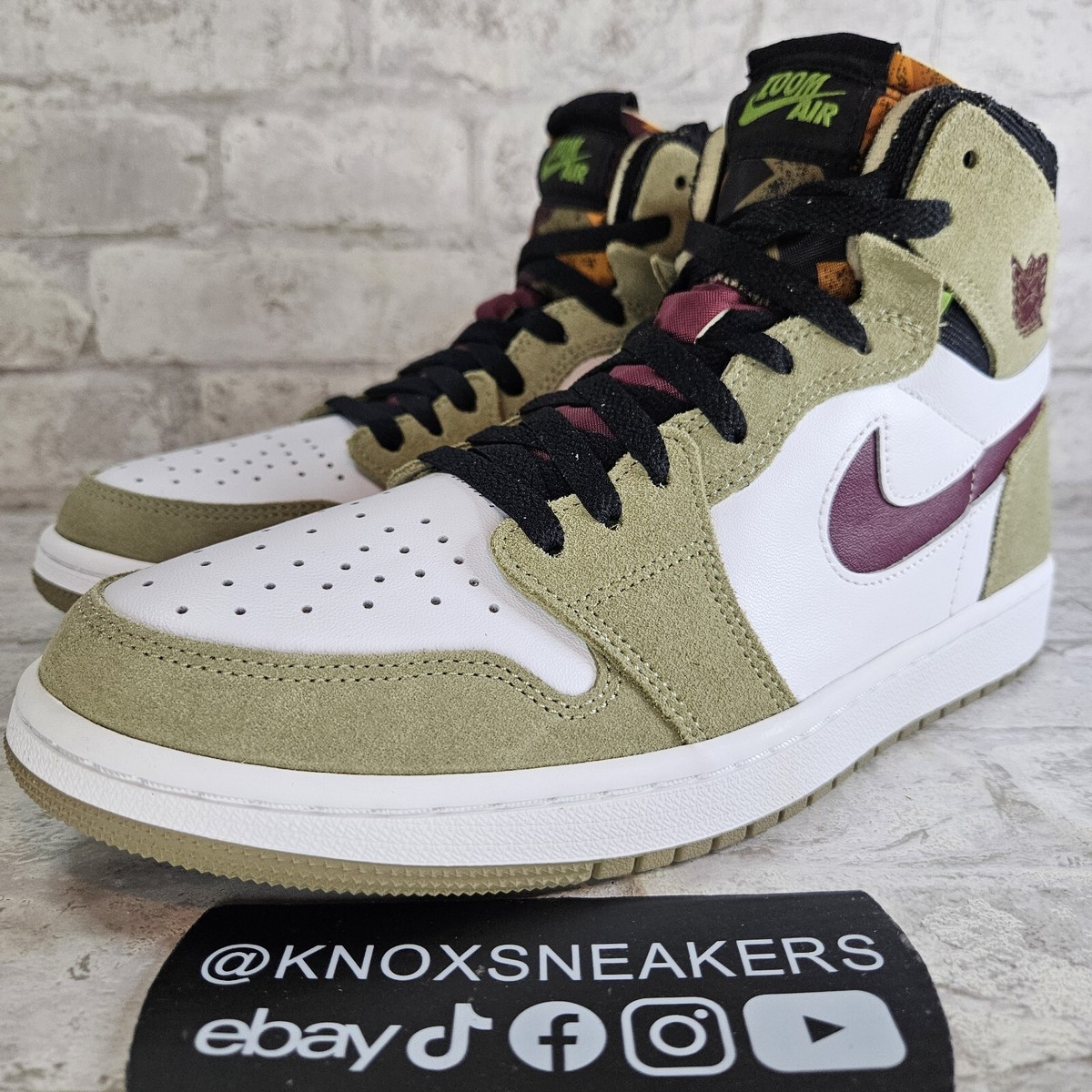 シューズ(男性用) Nike Air Jordan1 ZOOM CMFT CT0978 203 New Nike Air Jordan 1 Zoom Air Cmft Comfort Neutral Olive