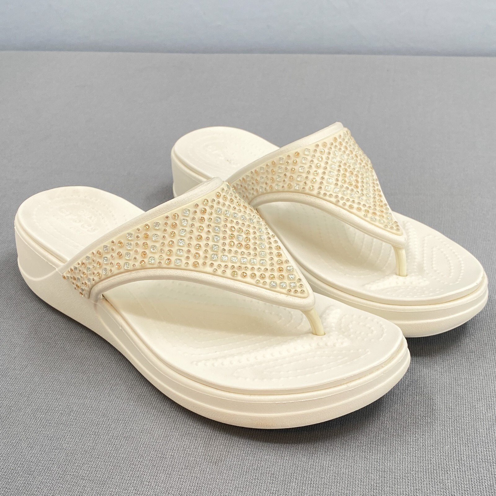 Crocs Monterey Platform Flip Flop Sandals Womens 9 Wh… Gem