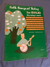 Folk Songs Of Today for Banjo 5-String or Tenor music book 1966