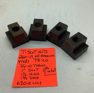 Tee slot nuts 3/4-10, Te-co #41421/All American260-19(4 pc in Lot) LCL3