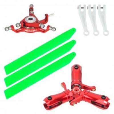 Microheli CNC Triple Green Plastic Blades Conversion Set (RED)-BLADE INFUSION120