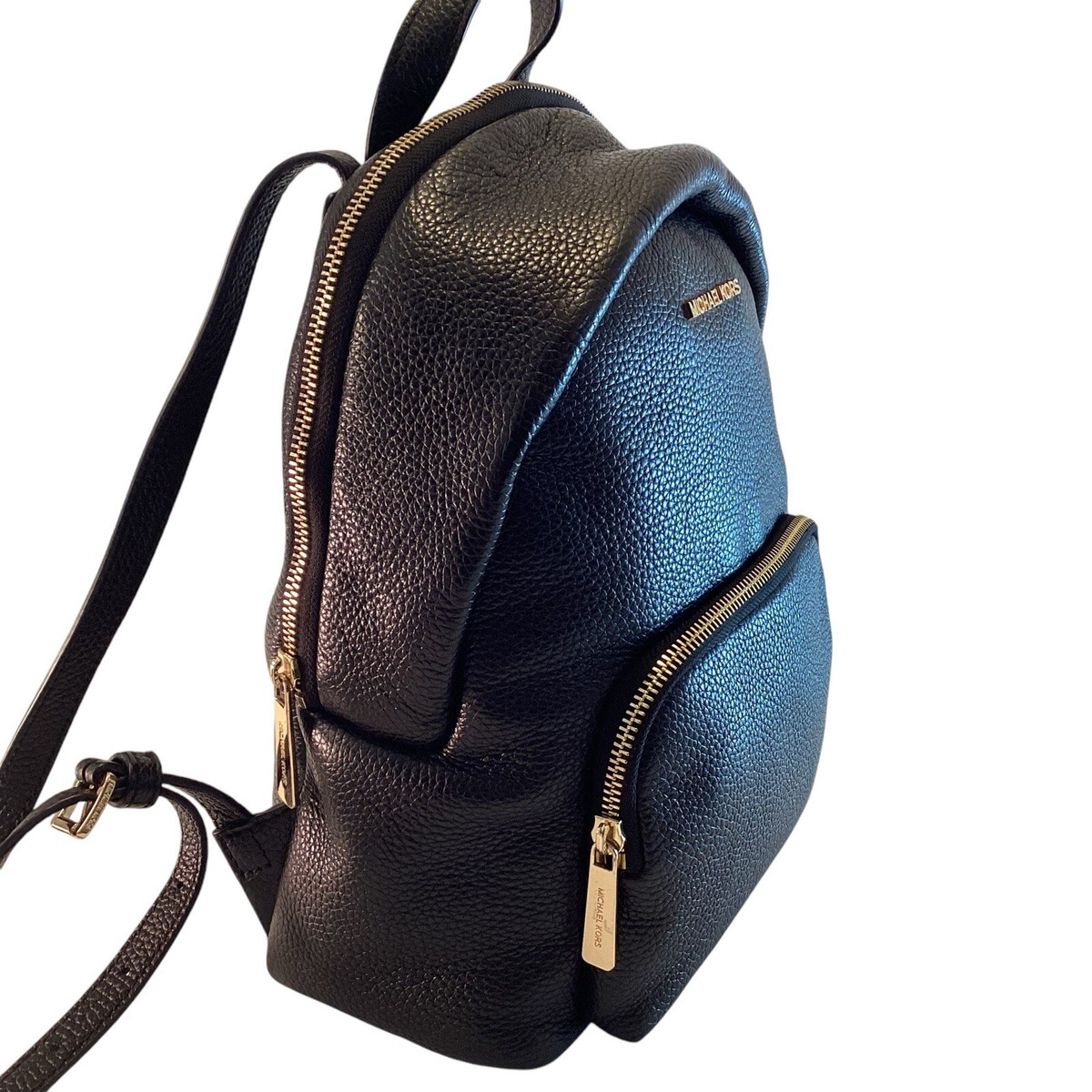 Michael Kors Erin Quilted Black Backpack with Gold Details Michael Kors Backpack Erin Black Gold Accents Pebbled  main image 3