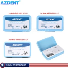 AZDENT Dental Ortho Buccal Tubes 1st /2nd Molar Bondable Non-Conv Roth/MBT .022