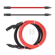 Cable fotovoltaico de panel solar conector MC4 prensado de 4 mm² de 1 m a 25 m rojo/negro