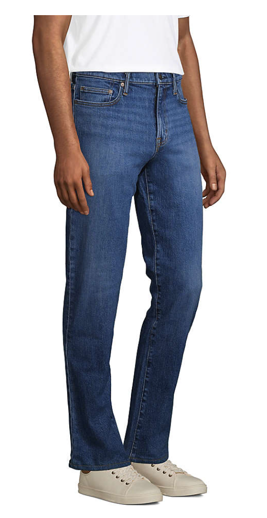Lands End Men's Straight Fit 5 Pocket Denim Jeans 526004 Medium Wash