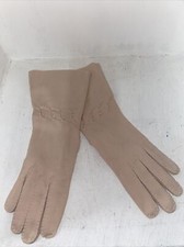Vintage Women's Light Pink Driving Fashion Gloves Size 7 French Knots Decor