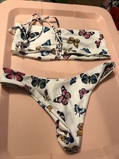Zaful Womens Butterfly Print Bikini 2 Piece Size Small