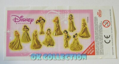 Rare Set n°10 Plastic Figures DISNEY PRINCESS GOLD COLOR (by Zaini