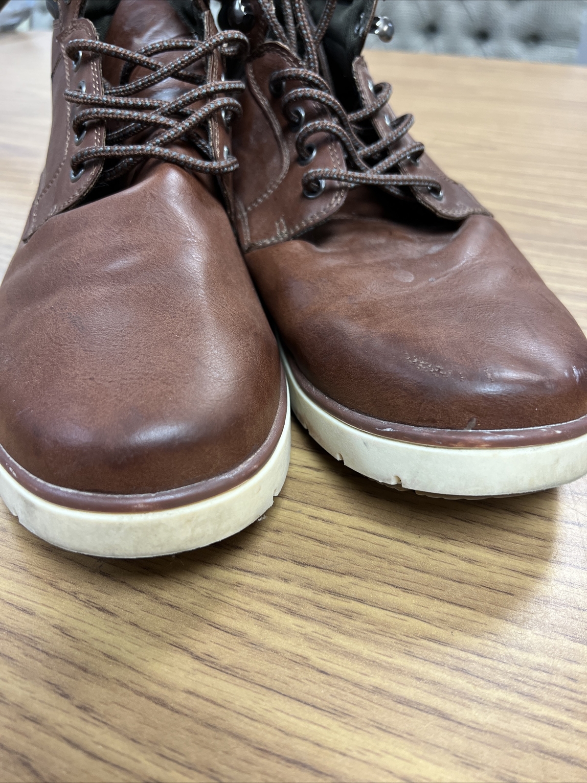 GOODFELLOW & CO Men's Brown Faux Leather Chukka Boots Shoes Sz 13M Used