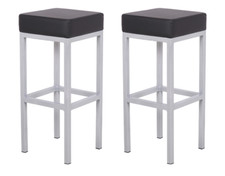 Barhocker 2er Set schwarz Würfel - Kunstleder moderne Küche Frühstück Stühle