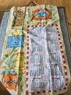 1976 Linen Cloth Tea Towel Calendar Wall Hanging Vtg Retro Hippie Dippie Trippie — photo 1