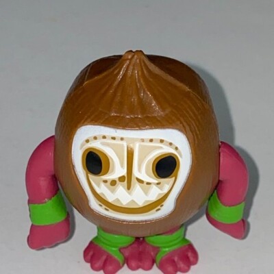 Unbranded Monkey Kids Toy Figure Brown Tribal Coconut Dark Pink Arms Green Bands