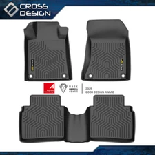 Fits 2019-2024 Nissan Altima 3D TPE Liners 3pcs Set All Weather Floor Mats