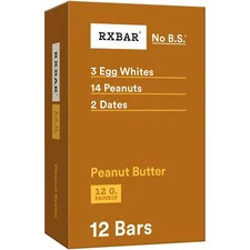 RXBAR Peanut Butter Protein Bars 12 Count Gluten Free High Protein Snack