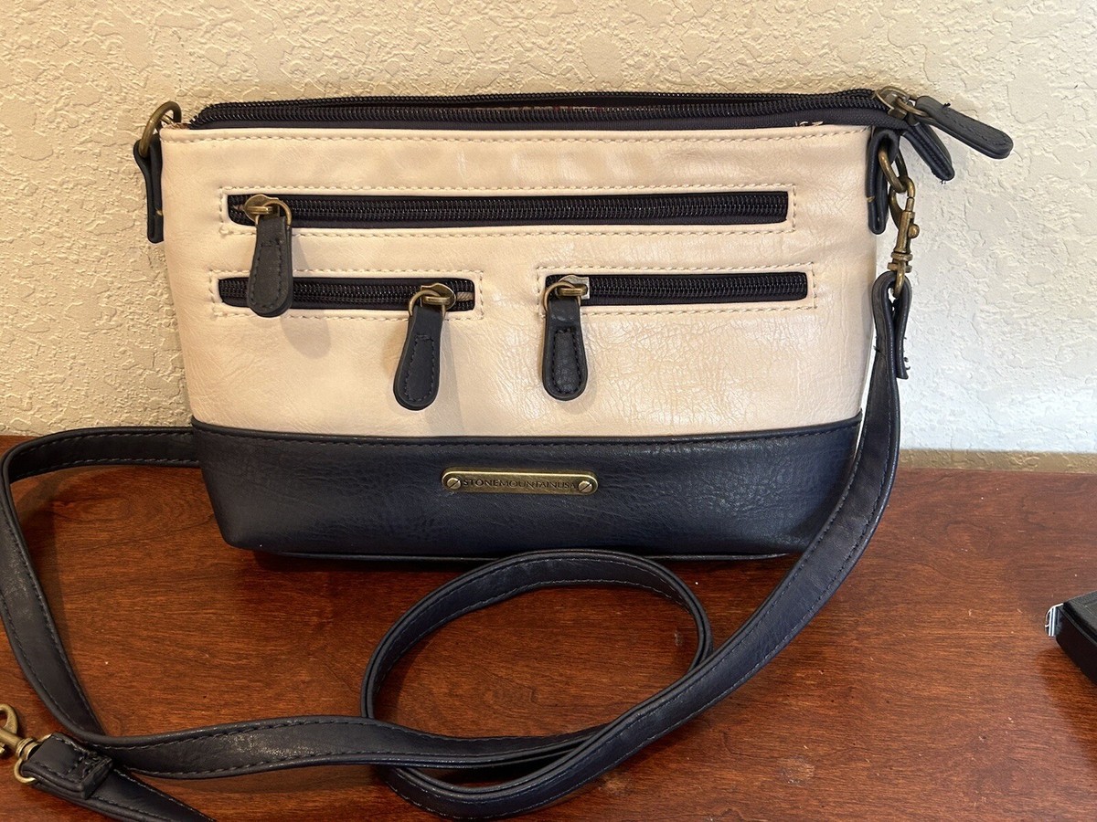 Stone Mountain two tone bag with Twilly and Matching Pouch Stone Mountain Handbags Company Store | Homepage 011324 main image 2
