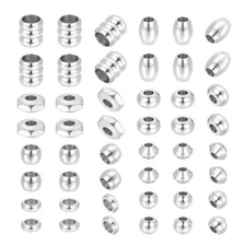 1box 160pcs 8 styles Stainless Steel Spacer Beads Bicone & Round & Rondelle