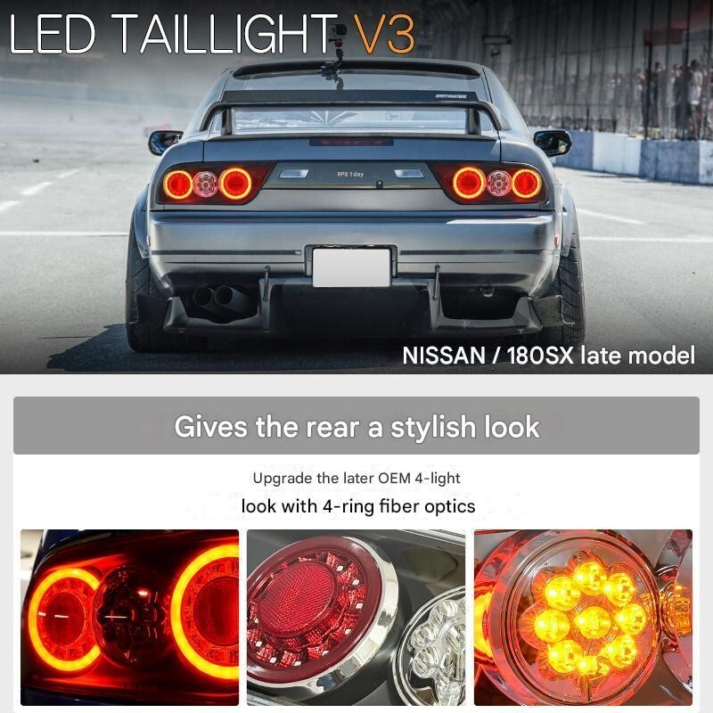 LED Tail Lights Lamps Clear Lens for NISSAN SILVIA 240SX 180SX