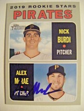 ALEX McRAE signed PIRATES WHITE SOX 2019 Topps Heritage baseball card AUTO #141