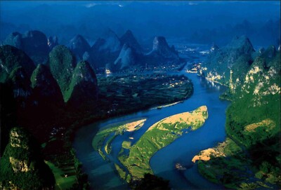 CHINA Asia Postcard Postkarte Asien Landschaft Stimmungsbild Lijiang River Fluss