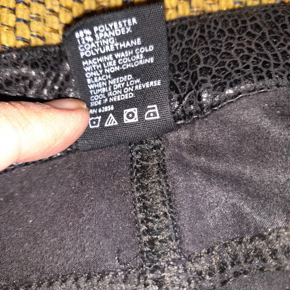 Leggings Tono Cuero sintético Envejecido Mate Negro Bolsillos Traseros Talla L Foto 3 de 4