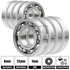 8x 608-Open Hybrid Ceramic Ball Bearing 8mm 22mm 7mm Nylon Cage Deep groove New