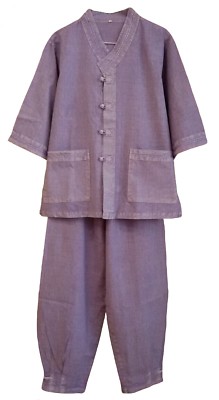 Men women 100% cotton stitch shirt pants Zen meditation clothing