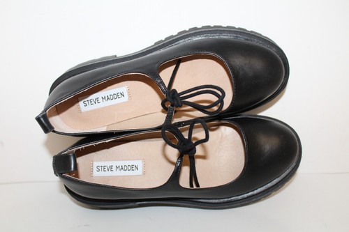 Steve Madden Landon Platform Mary Janes Black Leather Sz 8 M - Picture 12 of 14