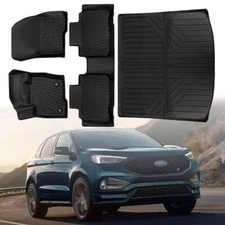 For 2015-2024 Ford Edge All-Weather Full Set Floor Mats Trunk w/ Cargo Liner