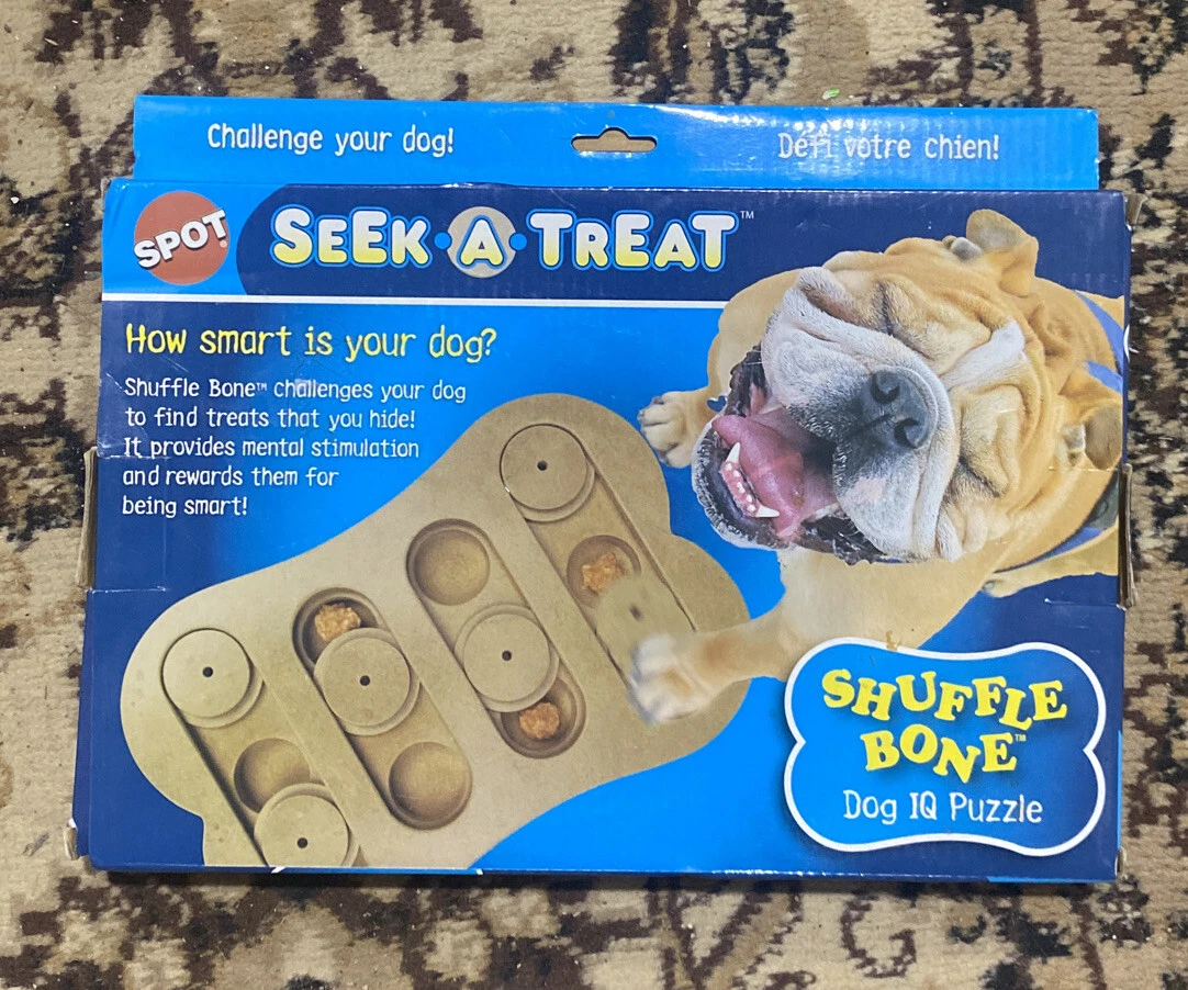 Dog Treat Puzzle Dog snack bone toy blue 