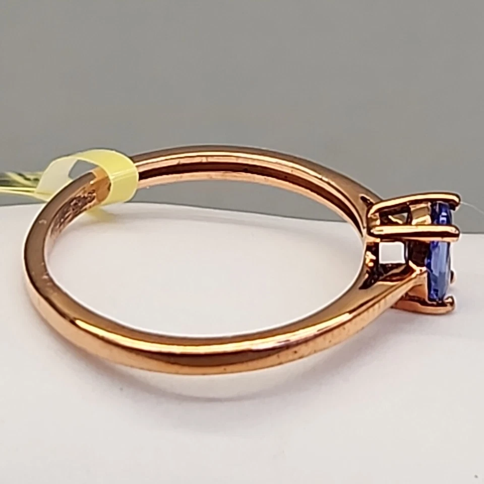 Lab Created Tanzanite Ring Purple Sterling Silver 925 Rose Gold Plating JTV Sz 6 - Image 2 of 4