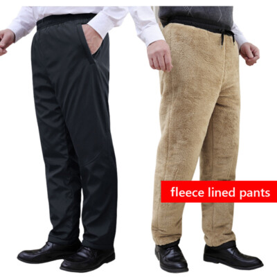 Men's Fleece Lined Pants Straight 