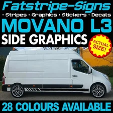 to fit VAUXHALL MOVANO L3 LWB GRAPHICS STICKERS STRIPES DECALS CAMPER VAN