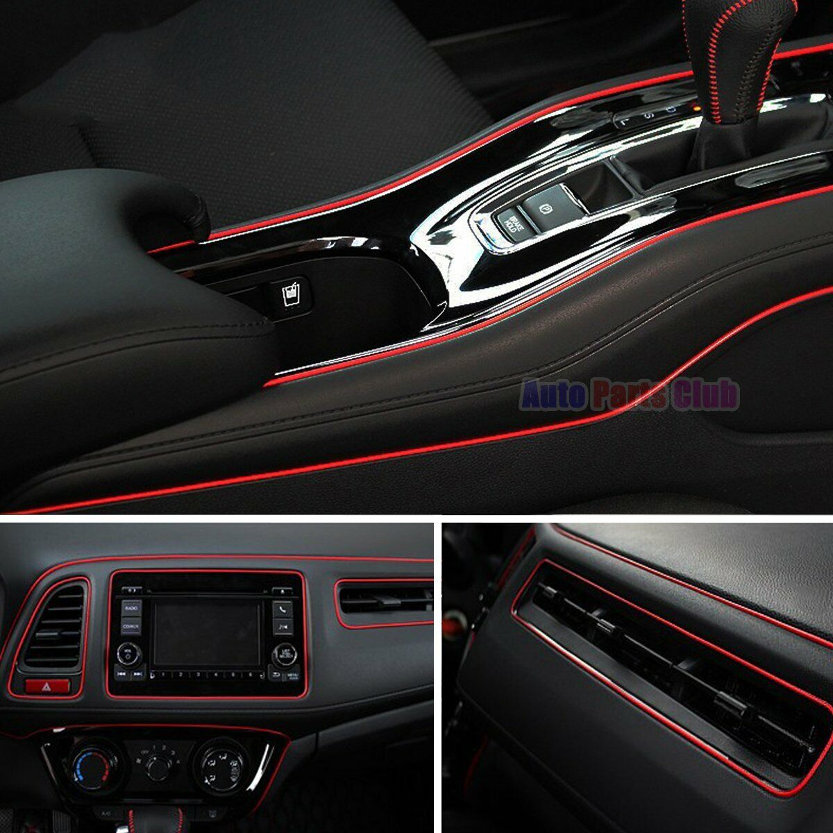 2x car decoración auto tuning Design manicure 100cm rojo/antracita
