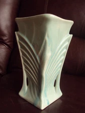 Vintage Original McCoy USA Marked Turquoise Vase 9" Tall.