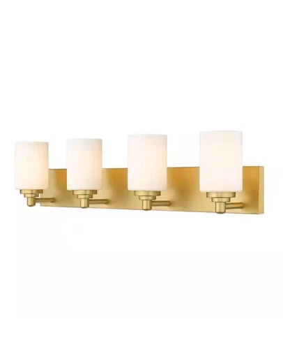 Z-Lite Soledad 4 Light Vanity, Brushed Gold/White - 485-4V-BG - Picture 1 of 2