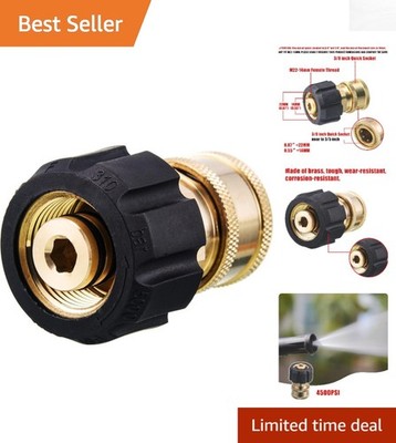 Professional-Grade Quick Connect Adapter: 3/8 Inch Socket to M22 14mm, 5000 PSI
